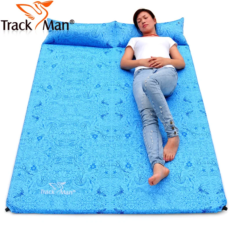 

TrackMan outdoor double inflatable cushion pad moisture pad thickening widening oversized couple camping mat