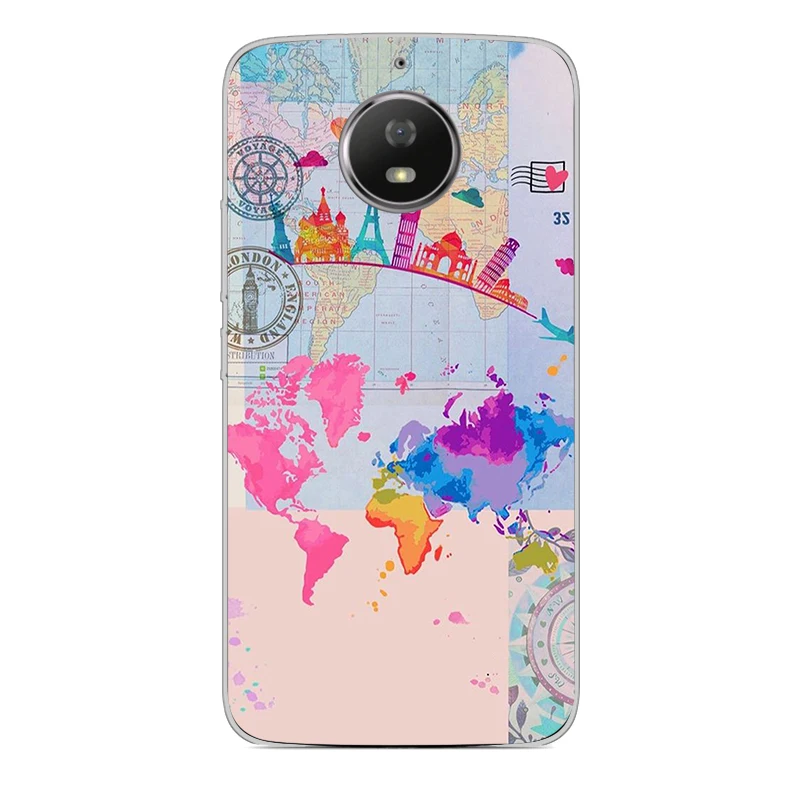Ciciber чехол для телефона Motorola Moto G6 G5 G4 G5S M мягкий TPU E5 E4 Z2 Z3 C Play Plus Go X4 One Power Back World Map |