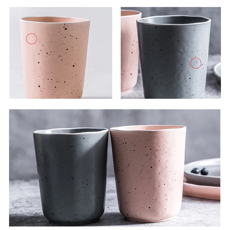 

Nordic Minimalist Ceramics Coffee Cup Creative Japanese-style Tea Kettle Couple Water Mug Glaze Point Container 400ml 10.5x8.8cm