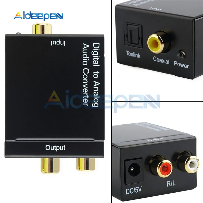 Коаксиальный Оптический цифровой аналоговый аудиодекодер RCA R/L аудио декодер SPDIF