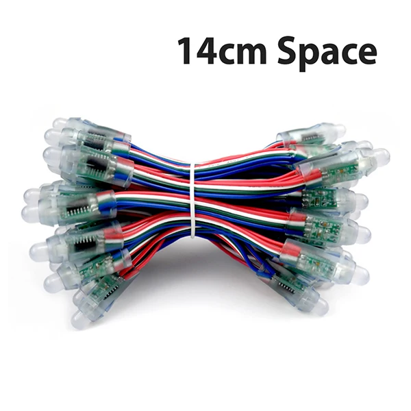 50 шт. Hontiey светодиодный пиксельный светильник 12 мм WS2811 IC полноцветный RGB DC 5 в цифровой Рождественский праздничный светильник ing String Декор - Цвет: Only light-14cm