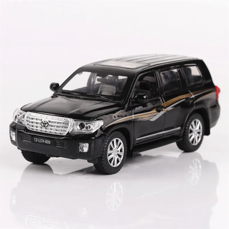 1:32 игрушечная машинка TOYOTA LAND CRUISER металлическая игрушечная литая машинка Литые и игрушечные транспортные средства Миниатюрная модель автомобиля игрушки для детей - Цвет: Черный