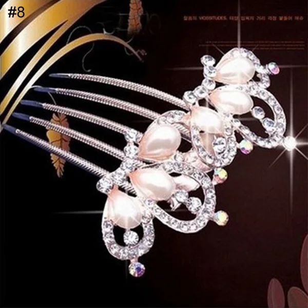 Newly Fashion Women Bridal Wedding Pearl Crystal Rhinestone Hair Comb Clip Hairpin Accessories Jewelry Gift dropship | Украшения и