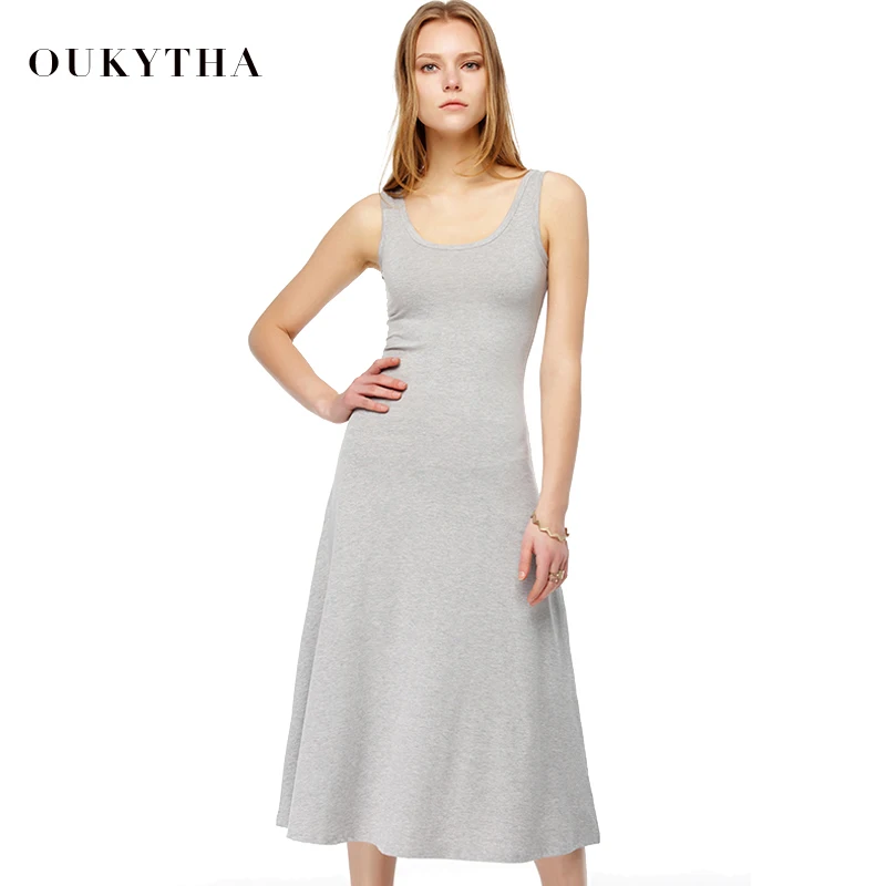 Oukytha 2018 новый летний стиль мода o образный вырез повседневное длинное платье