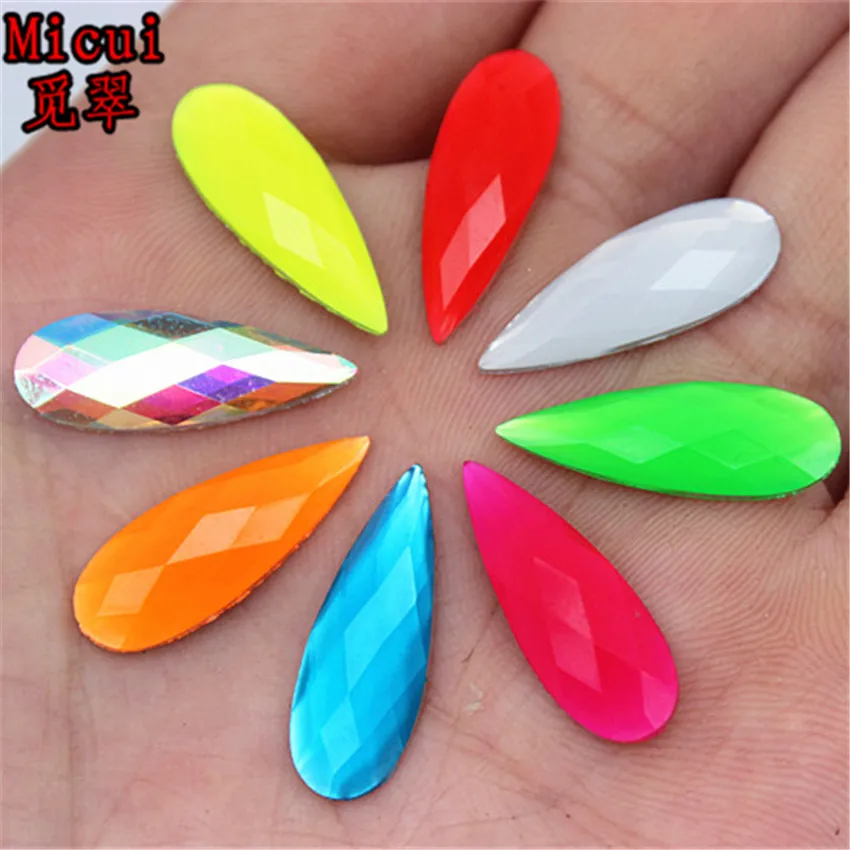 Micui 100 шт. 8*21 мм новые флуоресцентные цветные каучуковые стразы с плоской задней