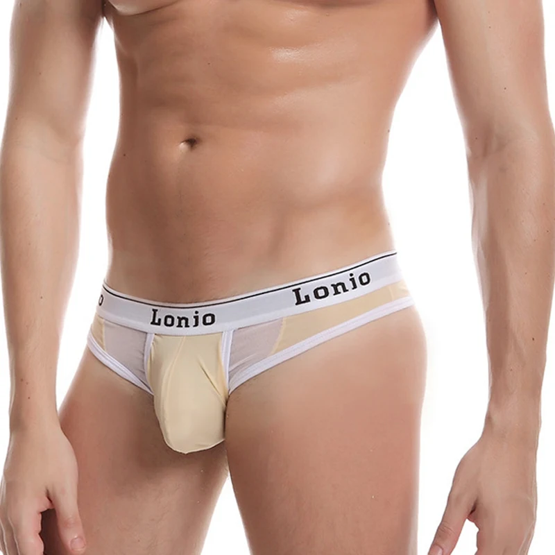 Нижнее белье мужское из вискозы Тонкие полупрозрачные Трусы стринги пикантные