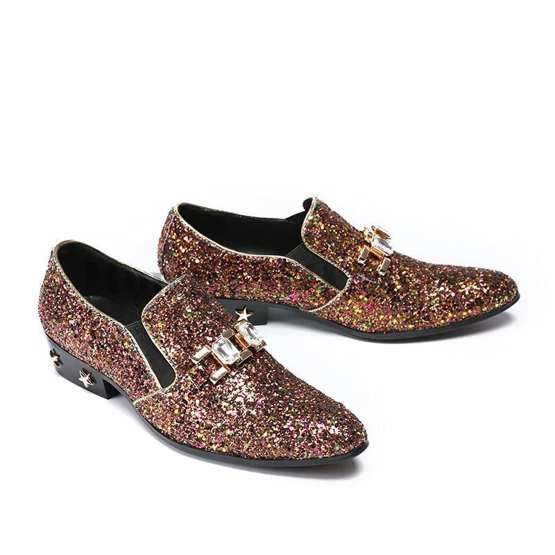 Модельные свадебные туфли с металлическим носком мужские для ночного клуба Sapato