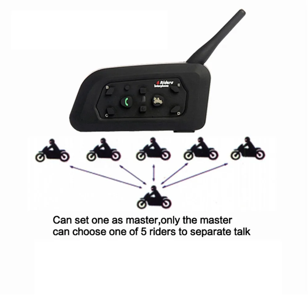 VNETPHONE 2 X1200m Bluetooth гарнитура для домофона 6 Riders Handsfree водонепроницаемый