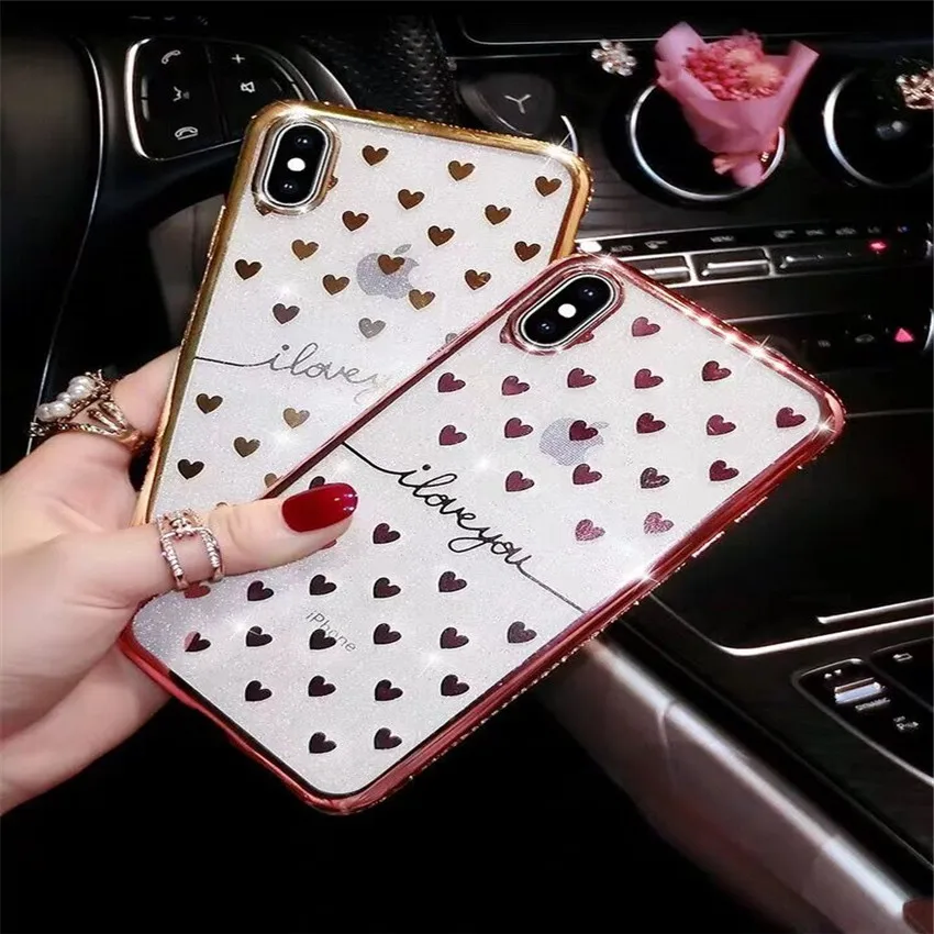 Чехол для мобильного телефона со стразами iphone 7 plus XSMAX с прозрачным покрытием X 8