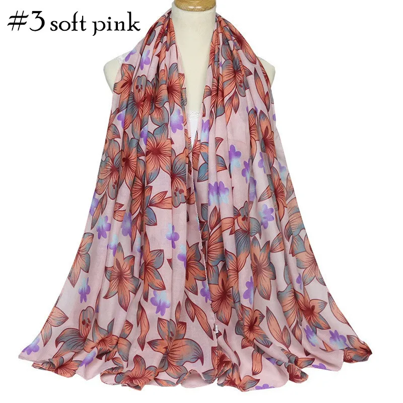 2018 новый шарф Женщины с цветочным принтом шарфы voild шаль мусульманин печати