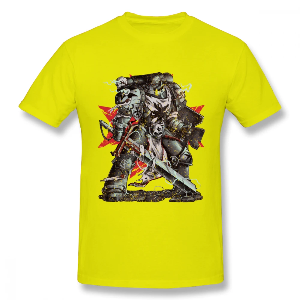 Ретро дизайн Черный тамплиеры Warhammer Homme Футболка Мужская Высокое качество Q S-6XL большой размер футболка - Цвет: Цвет: желтый