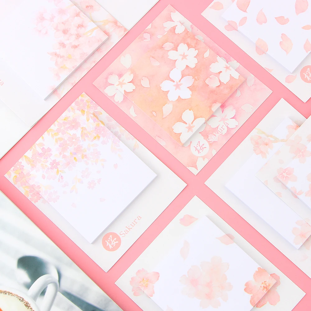 2 шт./лот Kawaii розовые вишневые цветы блокнот Липкие заметки бумажные наклейки