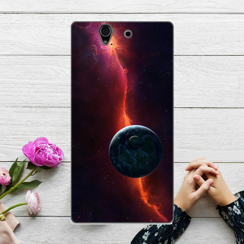Чехол с изображением Льва кота для Sony Xperia Z L36h C6603 C6602 5 0 &quot цветочным принтом