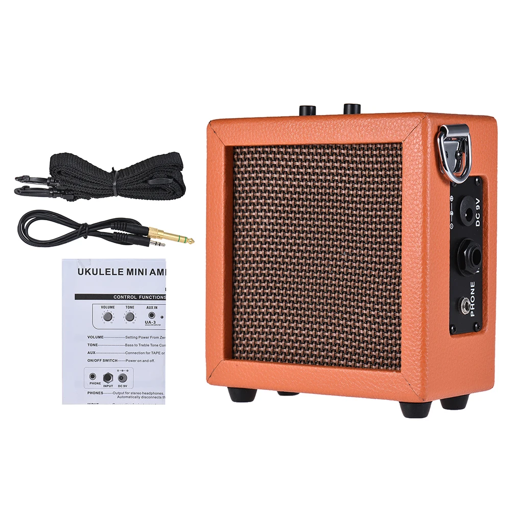 Мини усилитель для гитары бас укулеле гитарный динамик Высокочувствительный 3 Вт