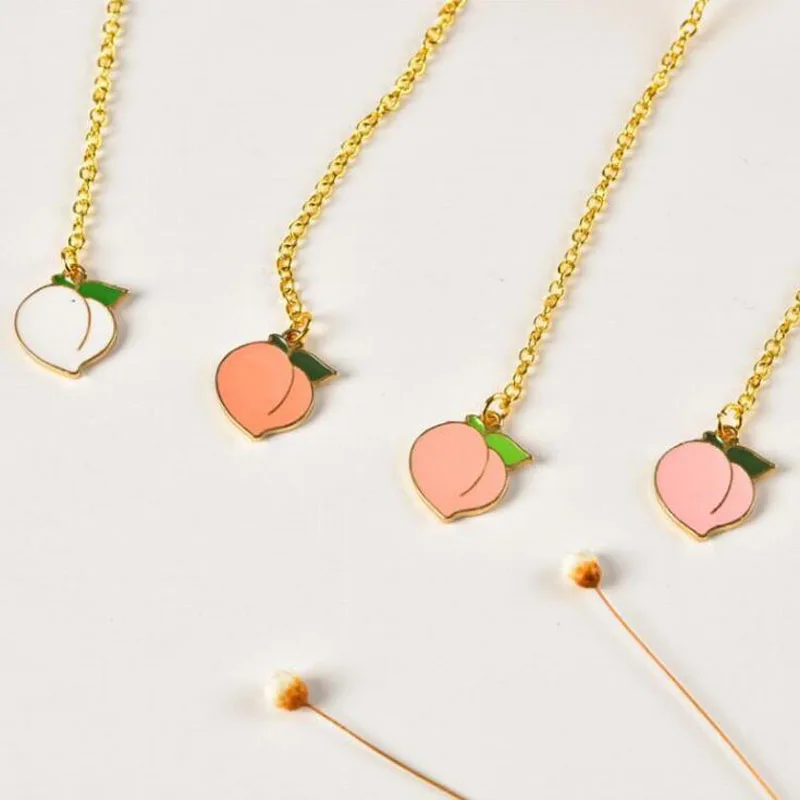 

bookmark for books Kawaii Mint Peach Metal Pendant bookmarks Clips Bookmark Stationery Office School Supplies Stationery