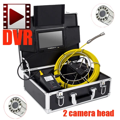 DVR kits with 2 head Авто самобалансирующийся эндоскоп Трубная камера CCTV камера труба Инспекционная камера Авто самобалансирующаяся 28 мм Головка камеры самоуровень - Цвет: DVR kits with 2 head