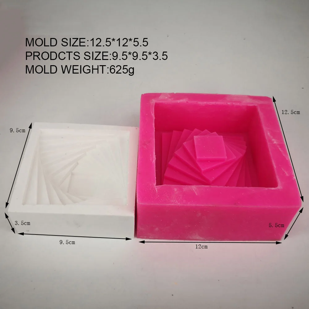 Квадратная Пепельница бетонная силиконовая форма для свеч-держателя креативная