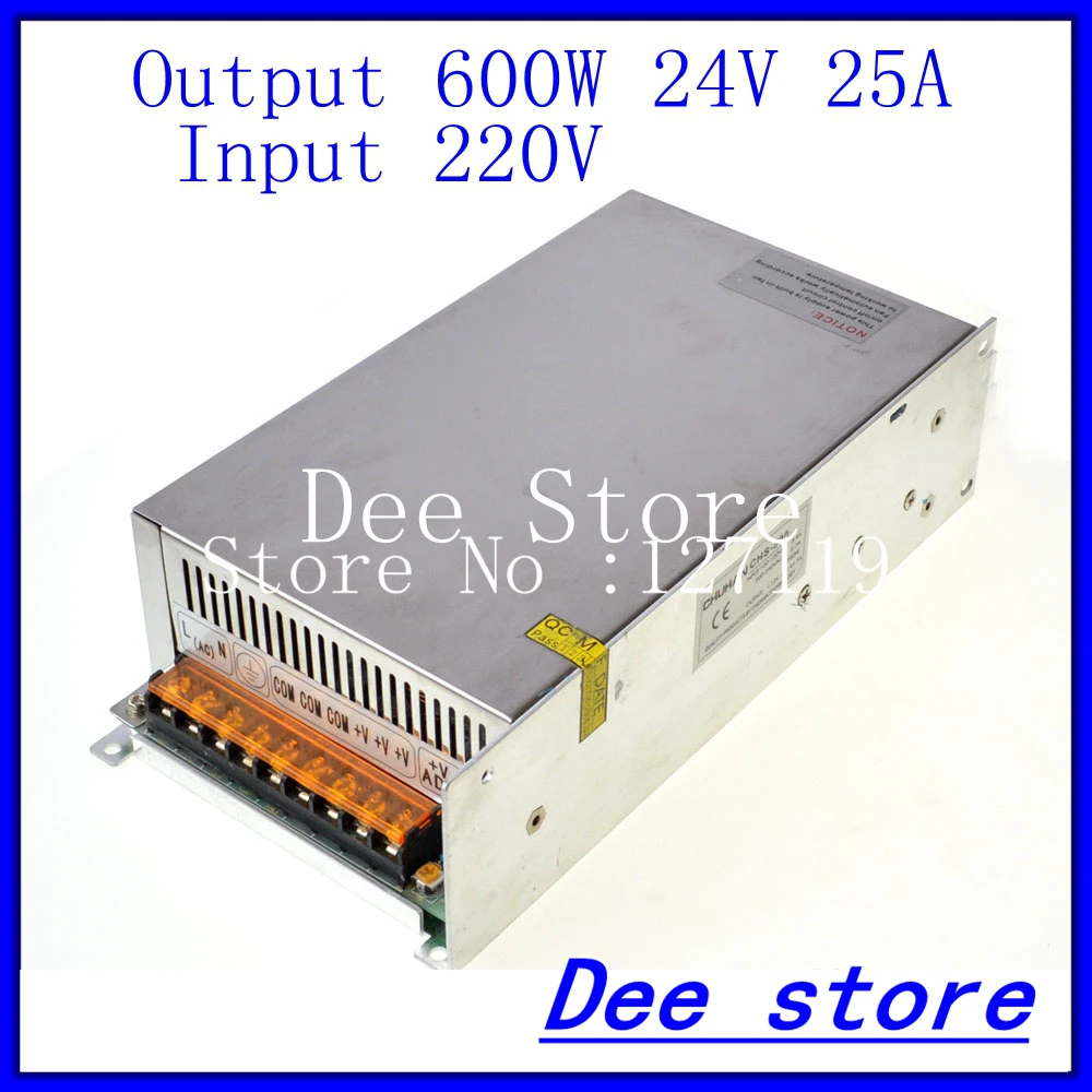 

600W 24V 25A одиночный выход ac 220v к dc 24v Импульсный блок питания для светодиодной полосы света