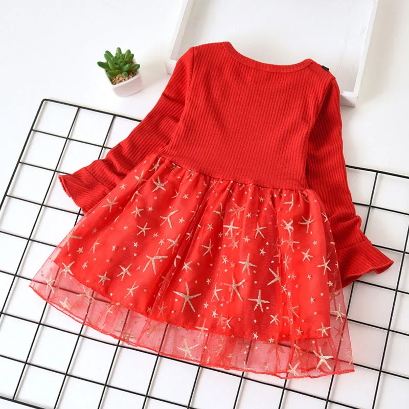 EABoutique baby girl dress spring autumn long sleeved mesh for 2-5 years Q0314 | Детская одежда и обувь