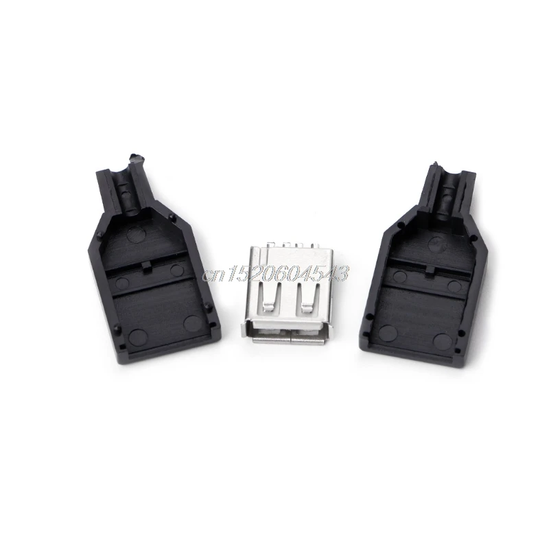10 комплектов USB 4-контактный разъем типа A с черной пластиковой крышкой R06 оптовая