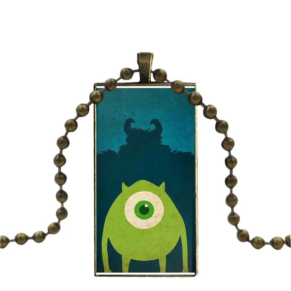 Ожерелье ручной работы для девочек Monsters Inc Sully & Mike Wazowski модная Длинная цепочка с