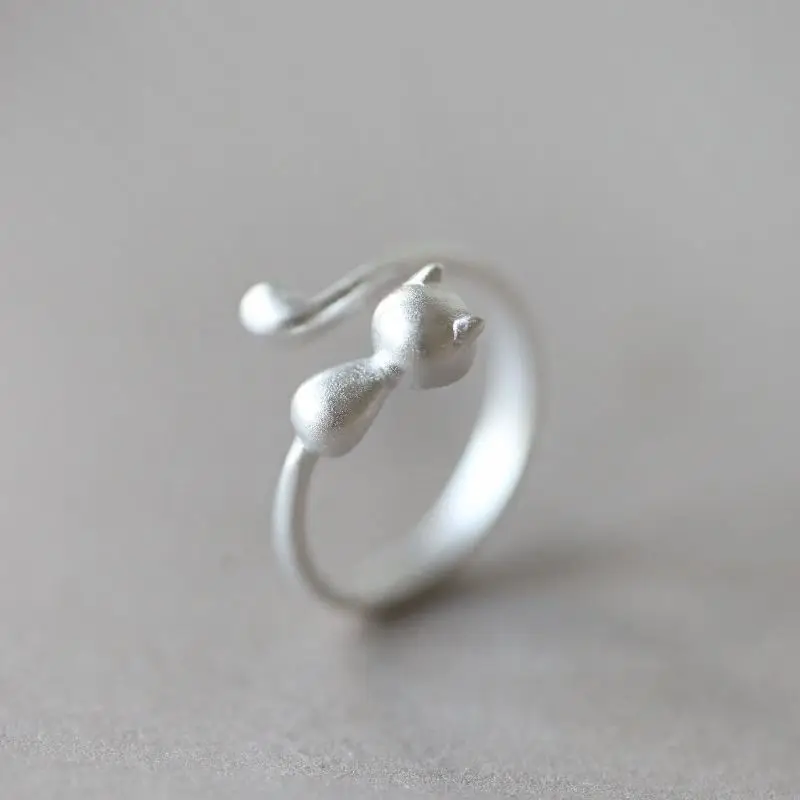 Серебряное кольцо из натуральной 925 пробы для молодой леди корейское модное с