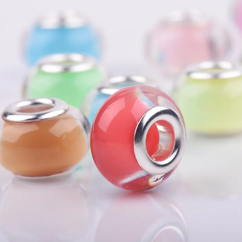 10 шт./лот разноцветные гладкие круглые пластиковые акриловые бусины разных