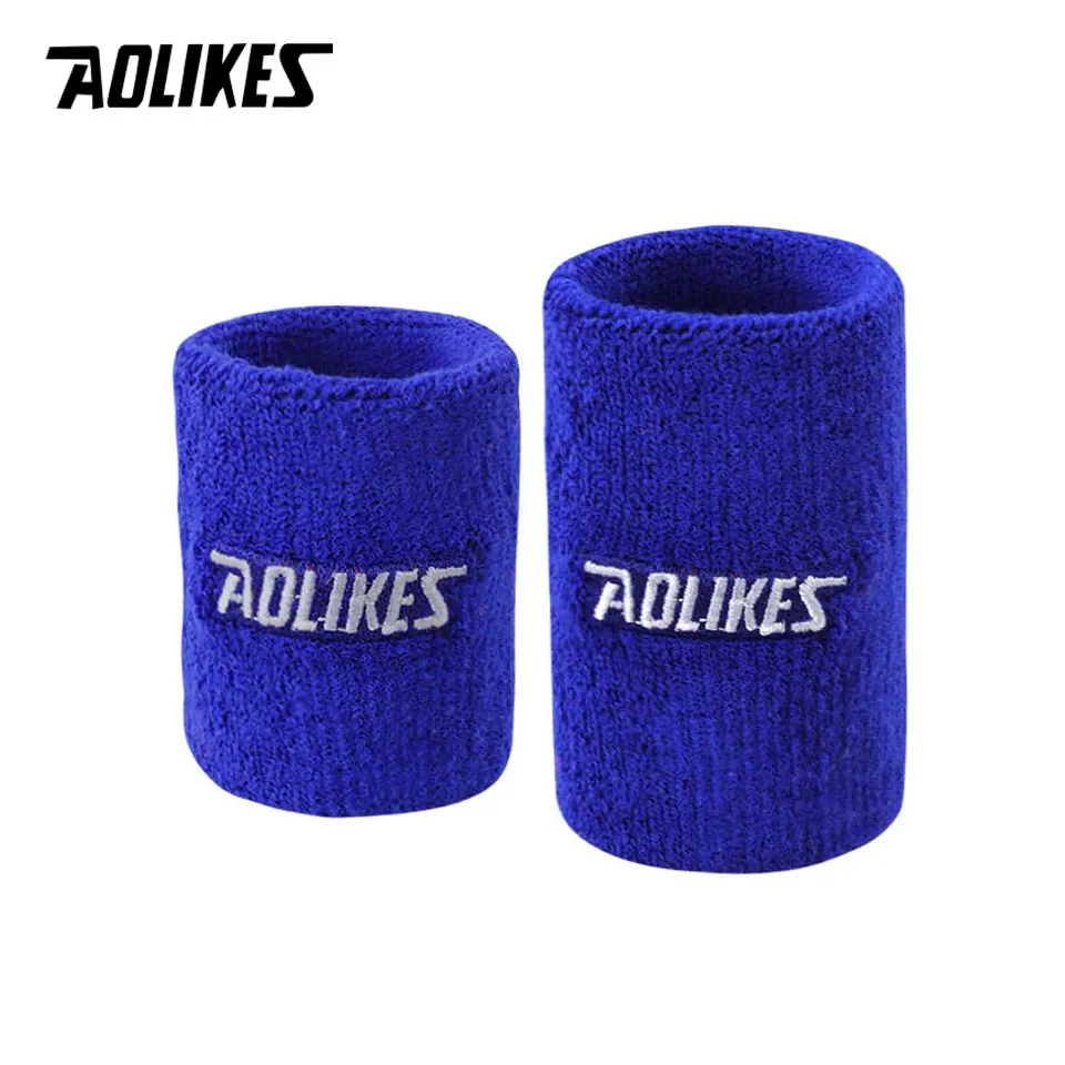 Blue AOLIKES 1 шт. Защитный Браслет для тренажерного зала Тяжелая атлетика поддержка запястья спортивный наручный бандаж Теннисный бадминтон баскетбольные напульсники защита - Цвет: Blue