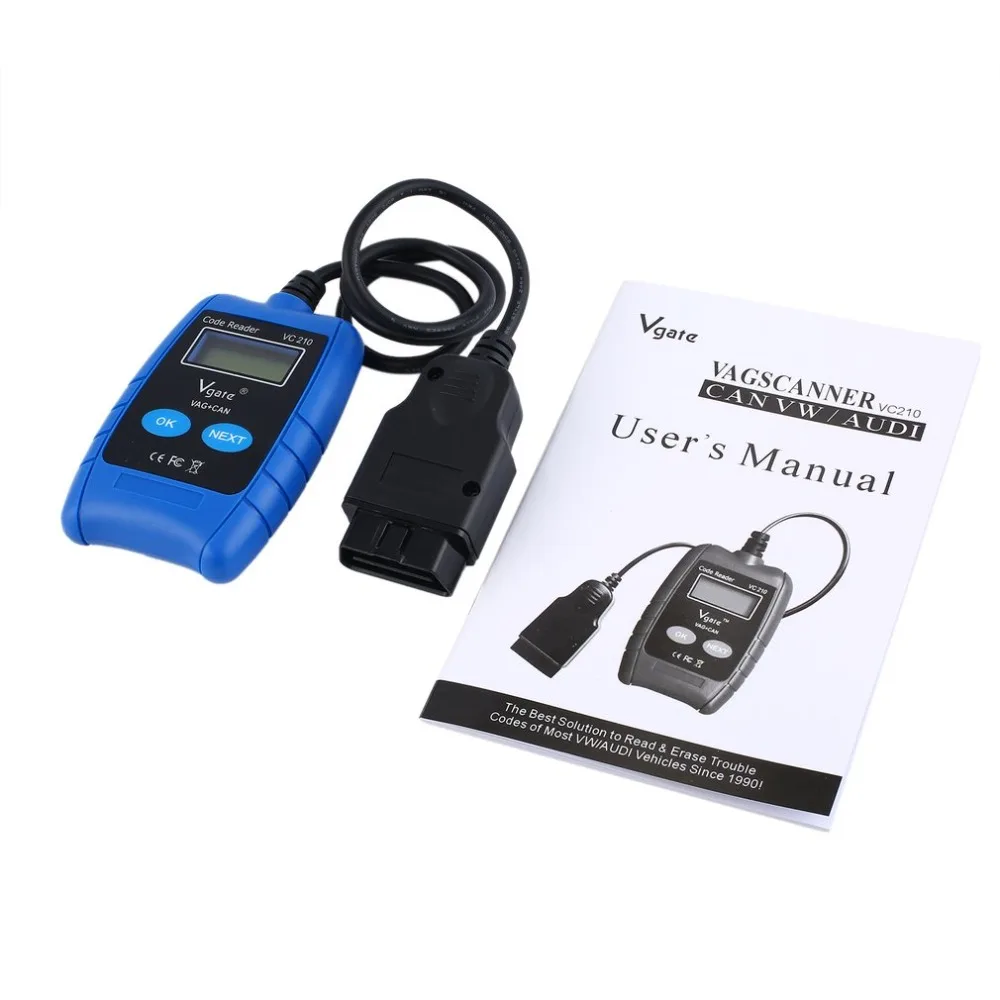VGATE VC210 для VW Volkswagen Audi VAG CAN OBDII OBD2 считыватель кодов считывание кода ошибки в режиме