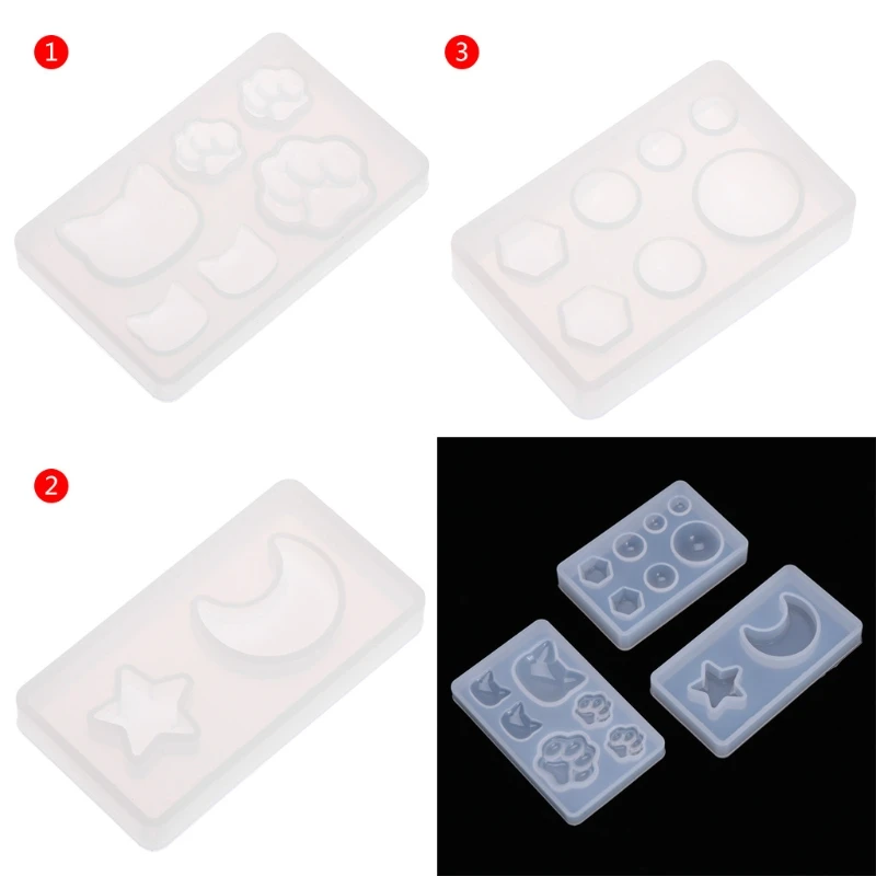 

Silicone Mold DIY Crafts Claw Moon Geometry Mirror For Jewelry Making Decorative