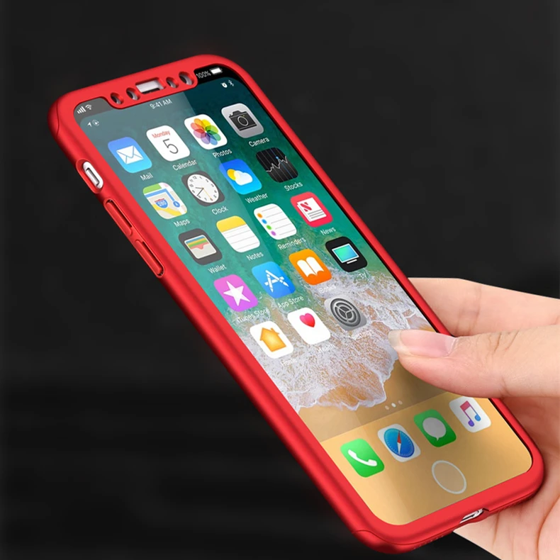 Полностью Защищенный чехол с разрешением 360 градусов для телефона iphone X роскошная