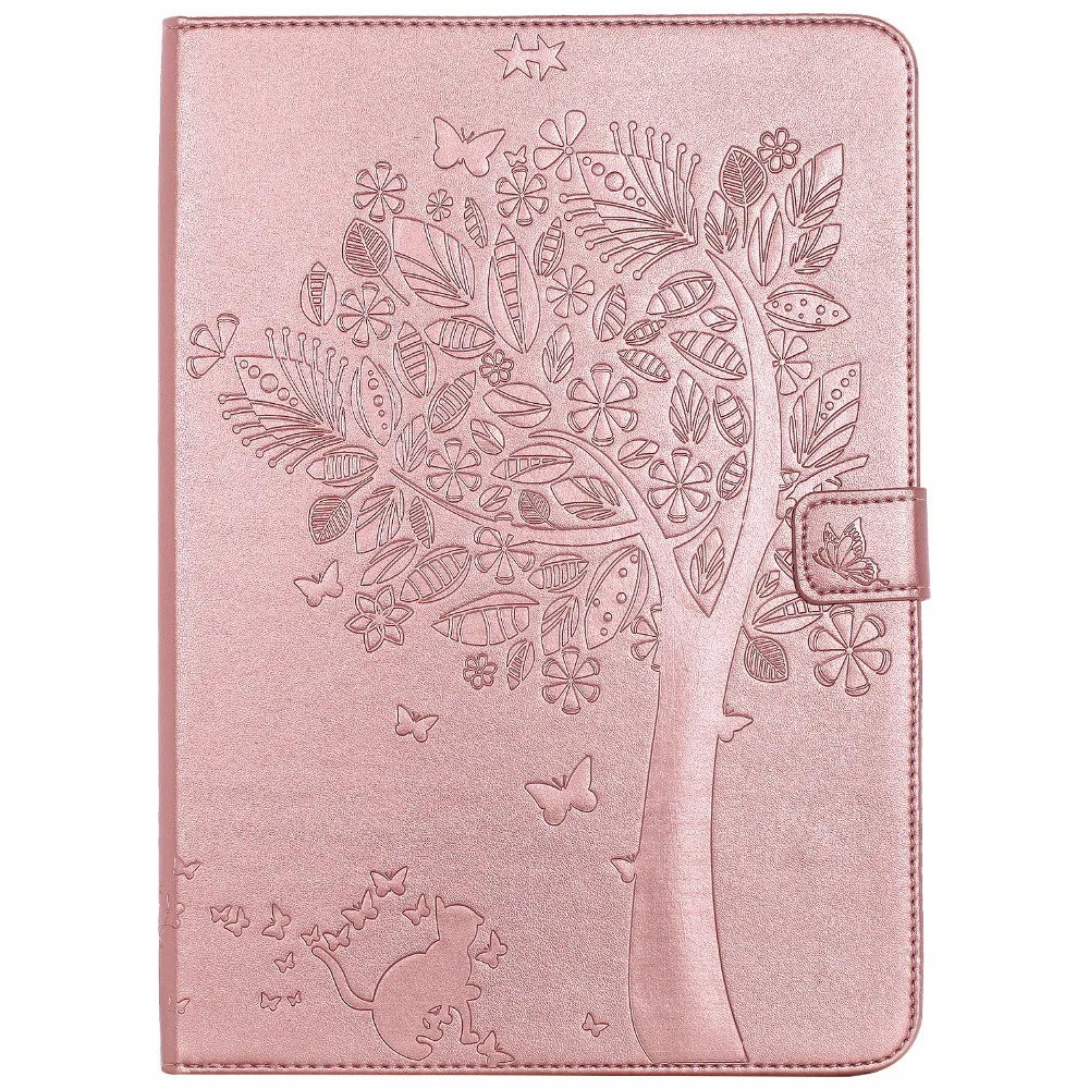 Для Coque iPad Air 2 Чехол кошка из тисненой искусственной кожи Магнитная застежка Стенд чехол автовключение/сна Smart Cover для iPad Air2/Air 1