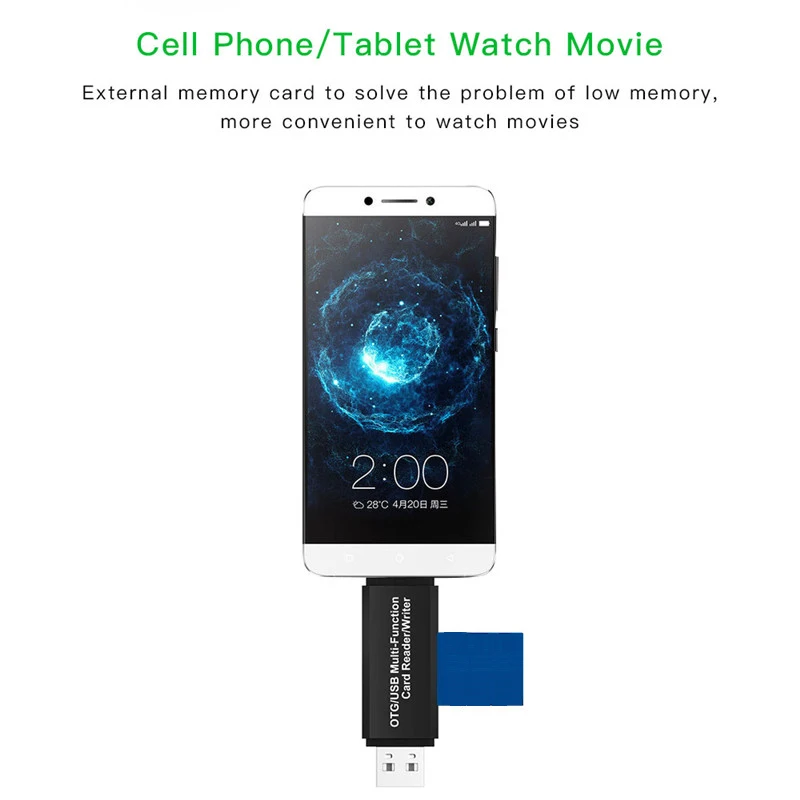 3 в 1 Micro USB кард-ридер Мужской к USB 2,0 Женский OTG адаптер SD/TF кард-ридер для Android телефона ПК ноутбука