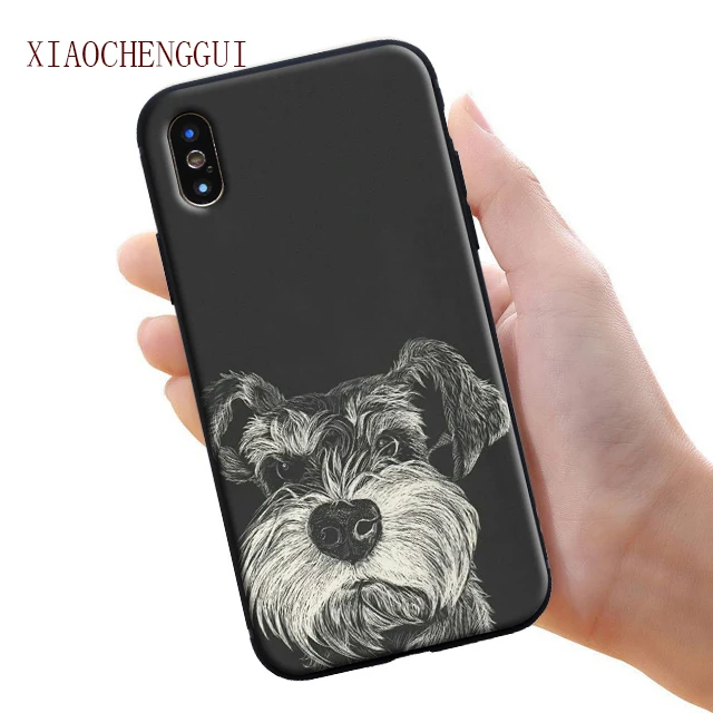 Чехол для телефона с изображением милого шнауцера iphone 7 8 6 6s Plus x xs xr 5s 11 12 pro max