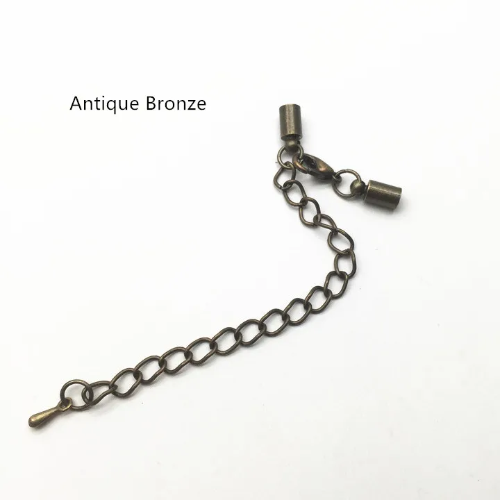 5Sets antique bronze 4/5/6/8 мм круглого кожаного ремешка застежки колокол с торцевыми крышками удлиняющаяся цепочка коннекторов для Цепочки и ожерелья DIY браслет ювелирные изделия, аксессуары, партиями по 5 комплектов K145 - Цвет: 5Sets antique bronze