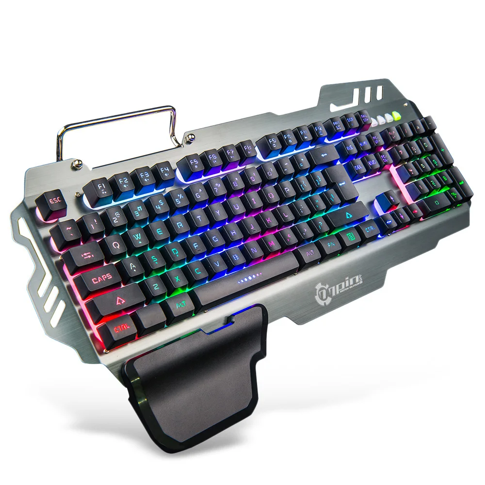 7pin PK900 стоя 104 клавиш игровая мембрана клавиатура с красочной подсветкой для Mac