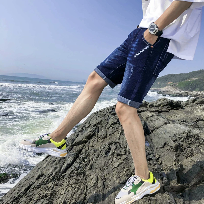2019Men's джинсовые шорты хорошего качества Короткие джинсы для мужчин и хлопковой