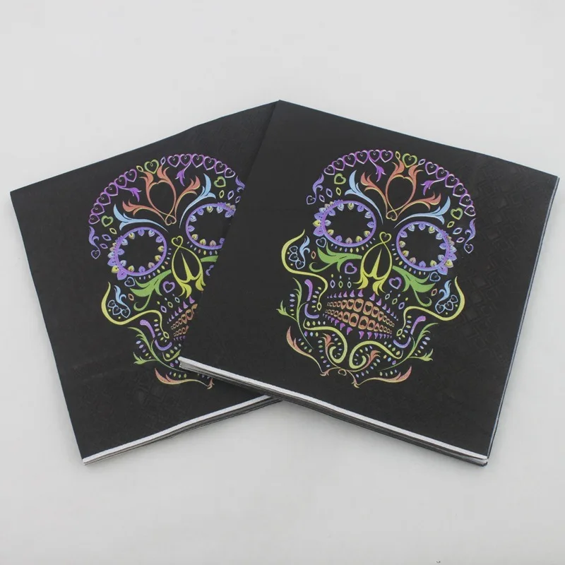 Omilut Halloween Tablecloths Happy Party Skull Pumpkin Bat Paper Napkins Decoration Supplies 2018 New | Дом и сад