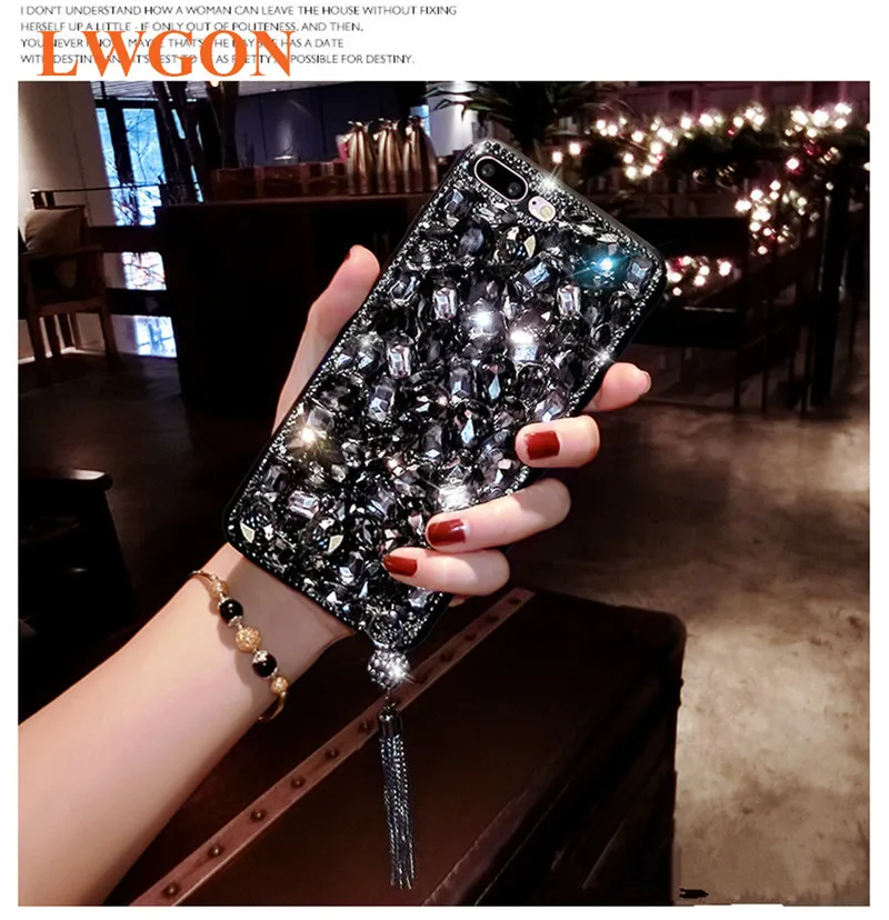 Для Huawei Y9 (2019)/Enjoy 9 Plus Y7 Pro Y6 Y5 Prime (2018) Nova 2 Lite чехол Блестящий Прозрачный со стразами