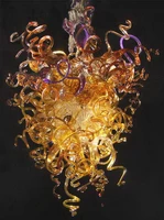 unique shape artistic hand blown glass chandeliers