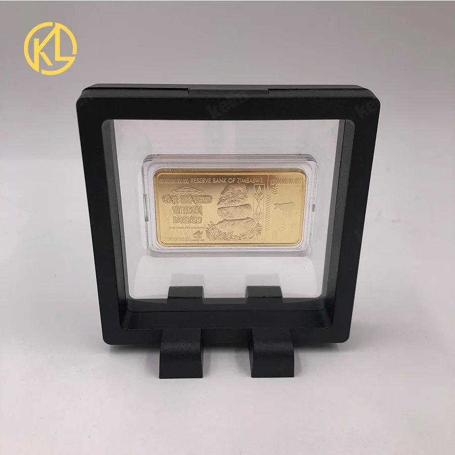 

1pc Gold Bar Zimbabwe 100 Trillion Coin Collectible Art Collection Metal Antique Imitation