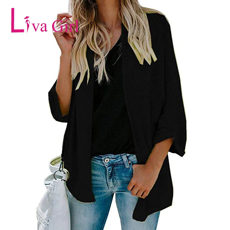 Black Liva Girl Модный повседневный вязаный кардиган размера плюс для женщин весна зима женские свитера пальто с длинным рукавом Sueter Mujer 4XL - Цвет: Black