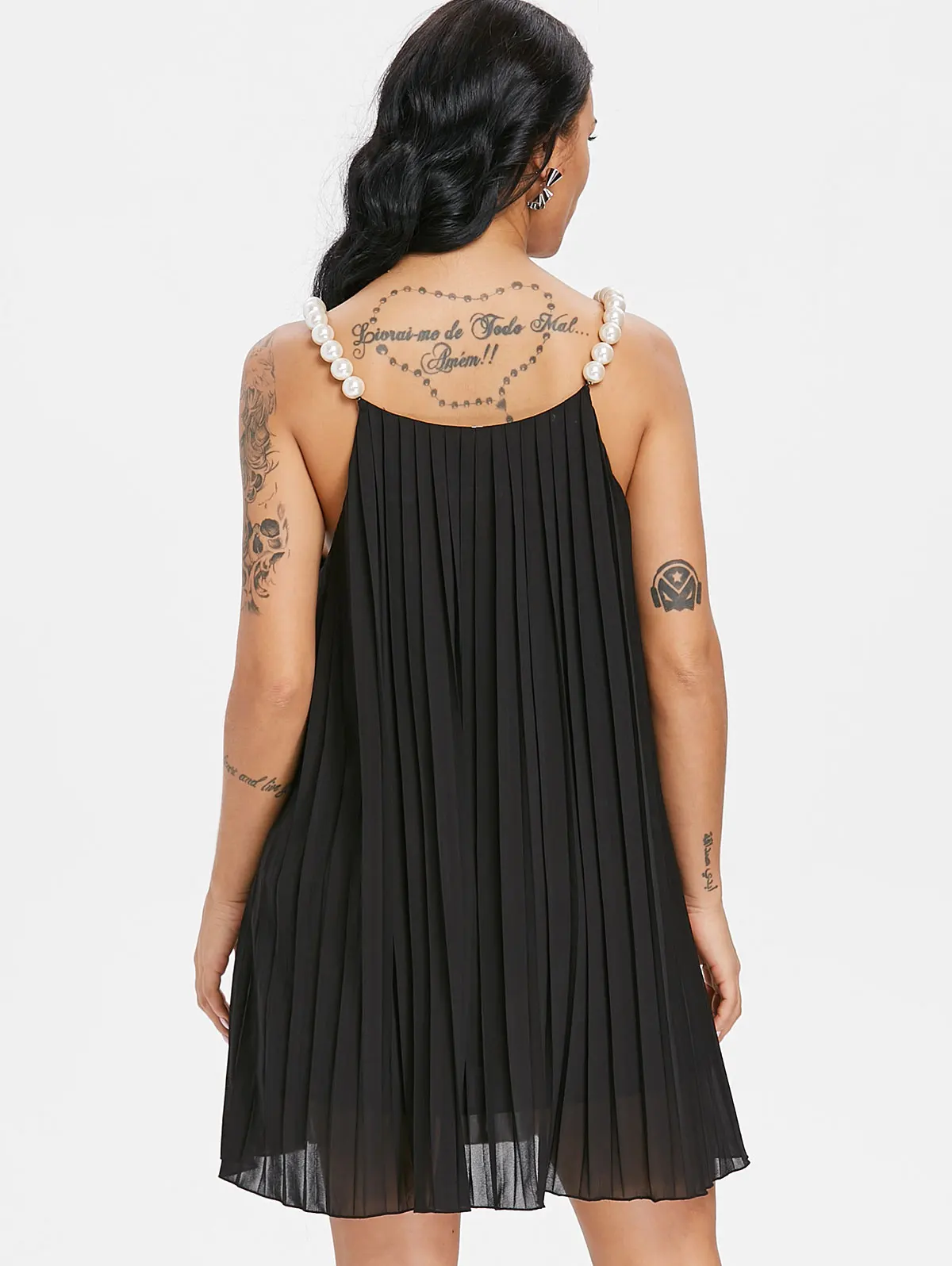 Женское плиссированное платье VESTLINDA свободное ТРАПЕЦИЕВИДНОЕ мини-платье без