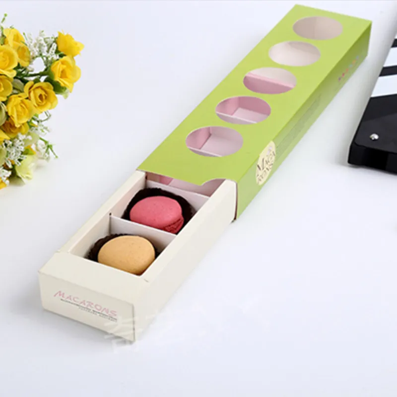 5 слотов коробка макарон зефир шоколада брезент коробки торт конфеты оптом 30 5*7 5*3