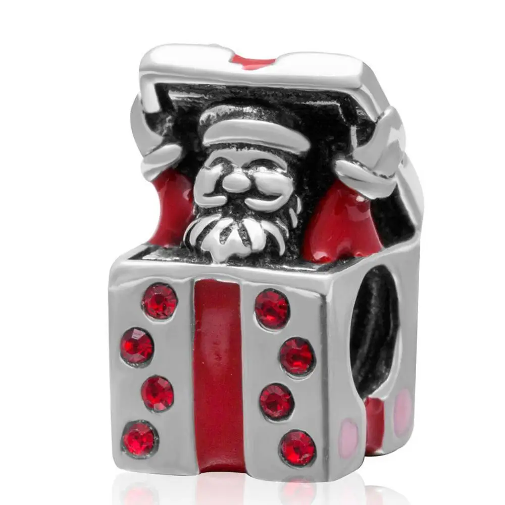 Santa Claus SendGift Choruslove Рождество Санта Клаус подвеска-колокольчик дерево олень звезда шарик серебряные бусины 925 пробы Fit Pandora амулеты Подарочный браслет - Цвет: Santa Claus SendGift