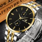 Мужские часы с золотым циферблатом, роскошные модные мужские деловые часы в стиле Аврора, кварцевые наручные часы из нержавеющей стали, Relogio Masculino
