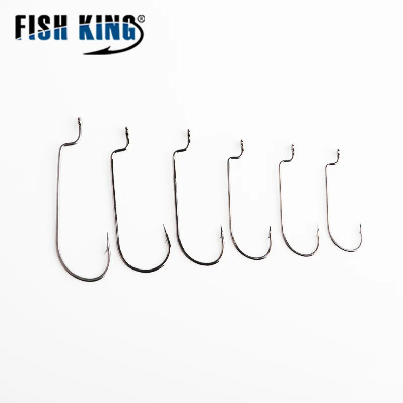 FISH KING 10 шт. рыболовный крючок из высокоуглеродистой стали приманка с офсетным