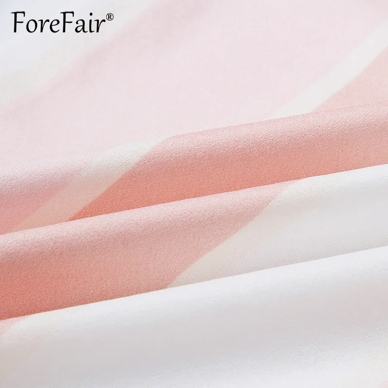 Forefair новый стиль полосатый комплект из двух предметов женский сексуальный