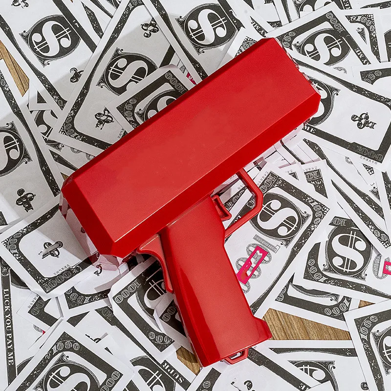 Супер денежный пистолет USB пушка 100 шт купюр с коробкой игры для улицы Забавный взрослый мини пистолет игрушечный пистолет пластиковый красный золотой розовый черный