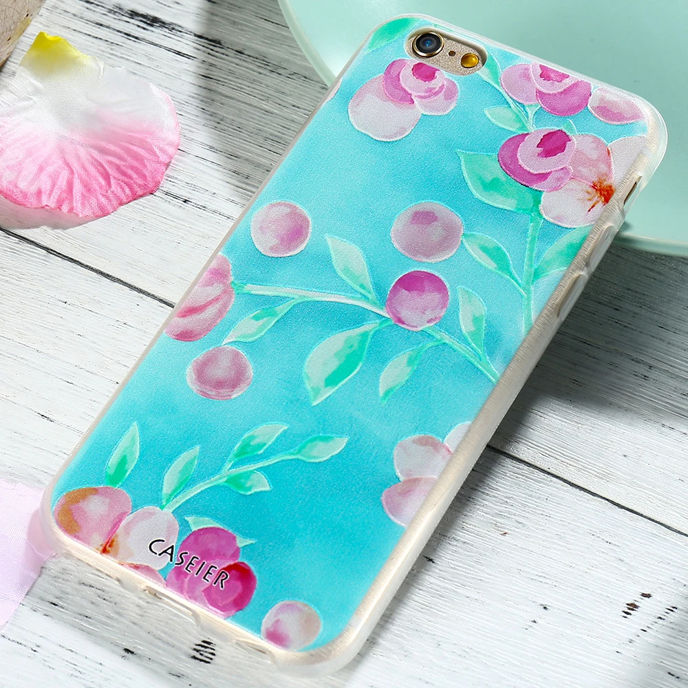 Чехол CASEIER с 3D-принтом для iPhone 7 5 Plus 6 6s чехол из ТПУ рельефным цветком чехлы